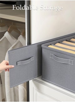 DUNISO 3pcs Wardrobe Clothes Organizer Foldable Closet Storage Organizer for Clothes Jeans Washable Closet Storage Boxes with Carrying Handles Cube Storage Bin for Home Bedroom Office  - Image 2