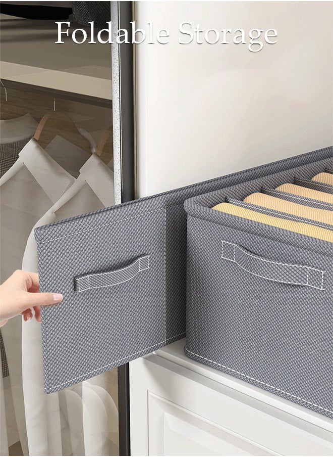 DUNISO 3pcs Wardrobe Clothes Organizer Foldable Closet Storage Organizer for Clothes Jeans Washable Closet Storage Boxes with Carrying Handles Cube Storage Bin for Home Bedroom Office  - Image 2
