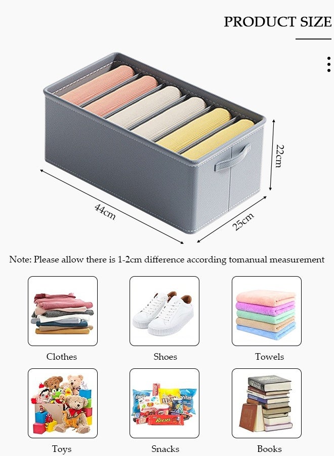 DUNISO 3pcs Wardrobe Clothes Organizer Foldable Closet Storage Organizer for Clothes Jeans Washable Closet Storage Boxes with Carrying Handles Cube Storage Bin for Home Bedroom Office - Image 4