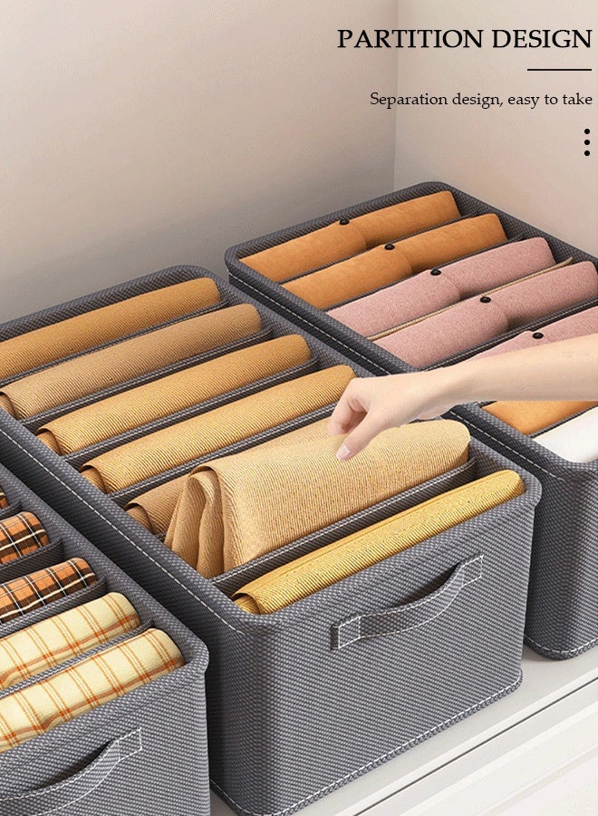 DUNISO 3pcs Wardrobe Clothes Organizer Foldable Closet Storage Organizer for Clothes Jeans Washable Closet Storage Boxes with Carrying Handles Cube Storage Bin for Home Bedroom Office - Image 3