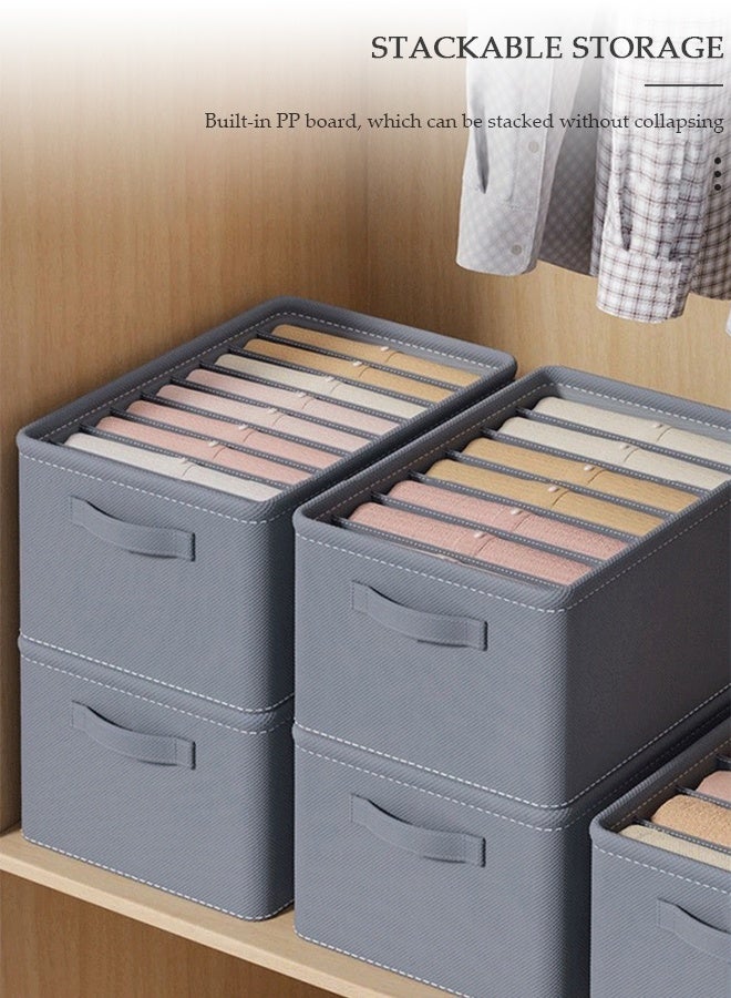 DUNISO 3pcs Wardrobe Clothes Organizer Foldable Closet Storage Organizer for Clothes Jeans Washable Closet Storage Boxes with Carrying Handles Cube Storage Bin for Home Bedroom Office - Image 5