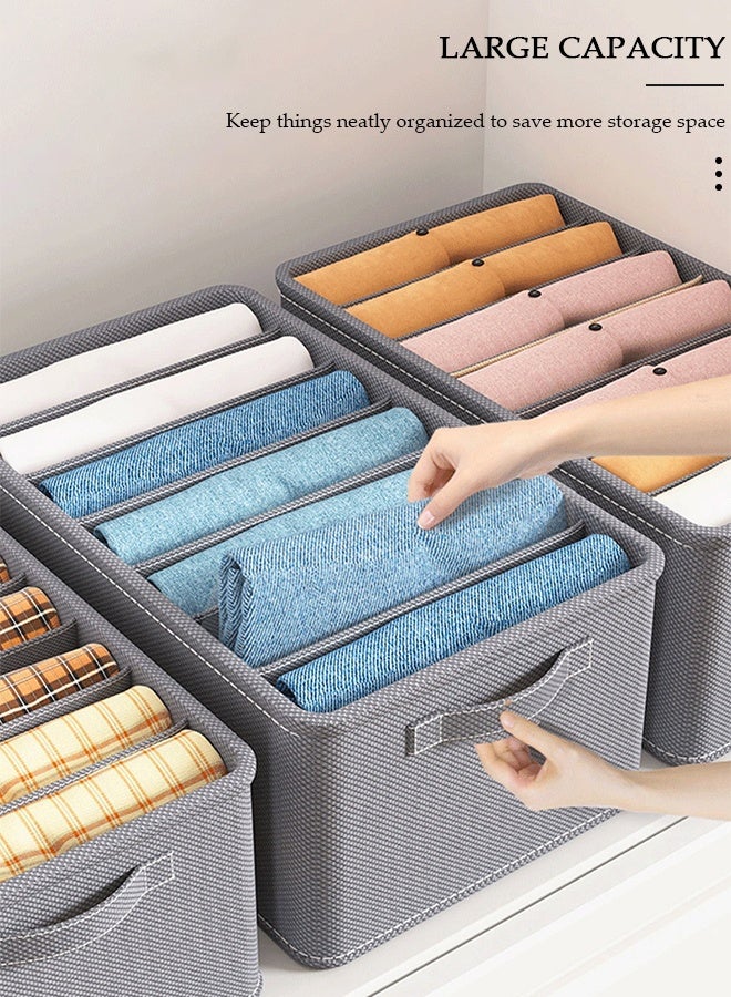 DUNISO 3pcs Wardrobe Clothes Organizer Foldable Closet Storage Organizer for Clothes Jeans Washable Closet Storage Boxes with Carrying Handles Cube Storage Bin for Home Bedroom Office - Image 2