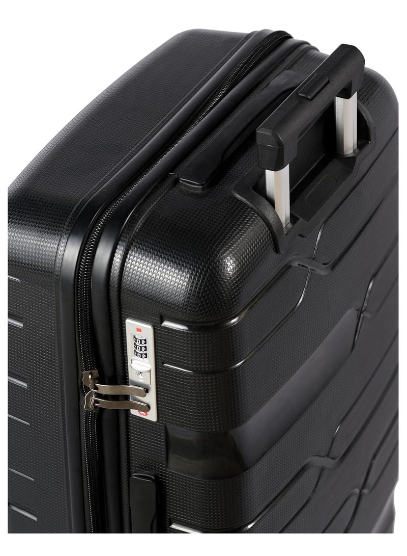 milano Milano Complete 5 Piece Luggage Set Size 12/14/20/24/28 - Made of Unbreakable Polypropylene, Black - Image 5