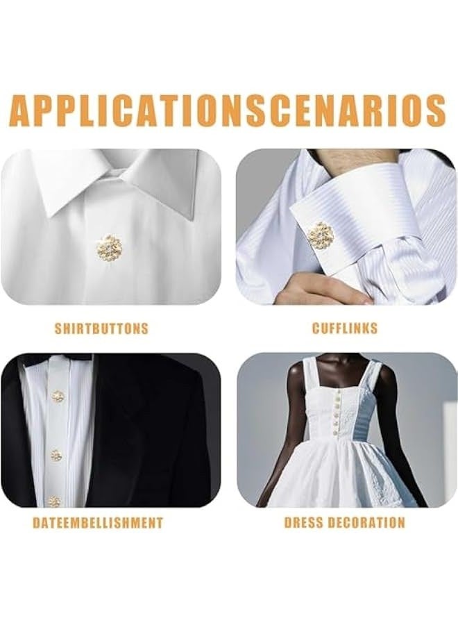 Rhinestone on Covers, on Covers for Women Blouses, Detachable Shirt on Clips ons Jewelry, Crystal Fancy ons for Clothing Decorative ons for Crafting, DIY (12PCS) B - Image 3