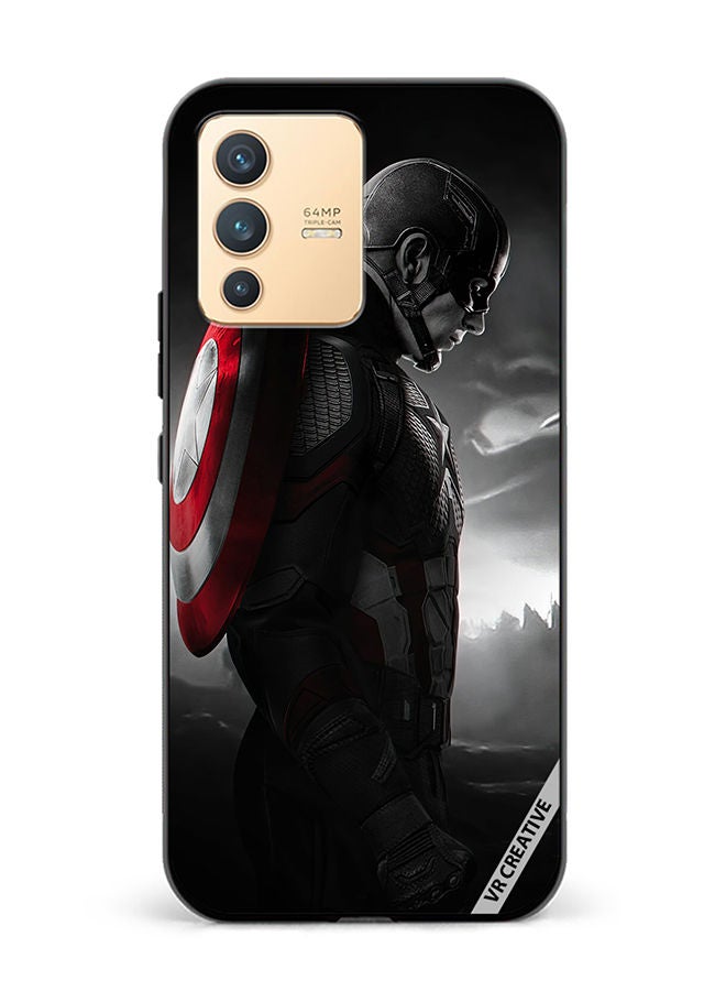 VR CREATIVE Protective Case Cover For Vivo V23 5G Captain America Design Multicolour - Image 1