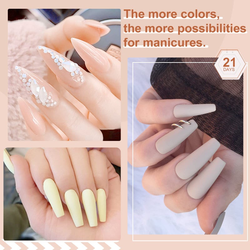 SAVILAND Nail Polish Gel Set: 30 Colors Soak-off Gel Polish Set with Base & Glossy Matte Top Gel French Winter Manicure Nail Art Starter Set for Salon Home & Nice Gifts - Image 4