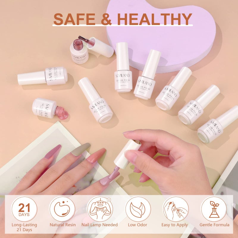 SAVILAND Nail Polish Gel Set: 30 Colors Soak-off Gel Polish Set with Base & Glossy Matte Top Gel French Winter Manicure Nail Art Starter Set for Salon Home & Nice Gifts - Image 3