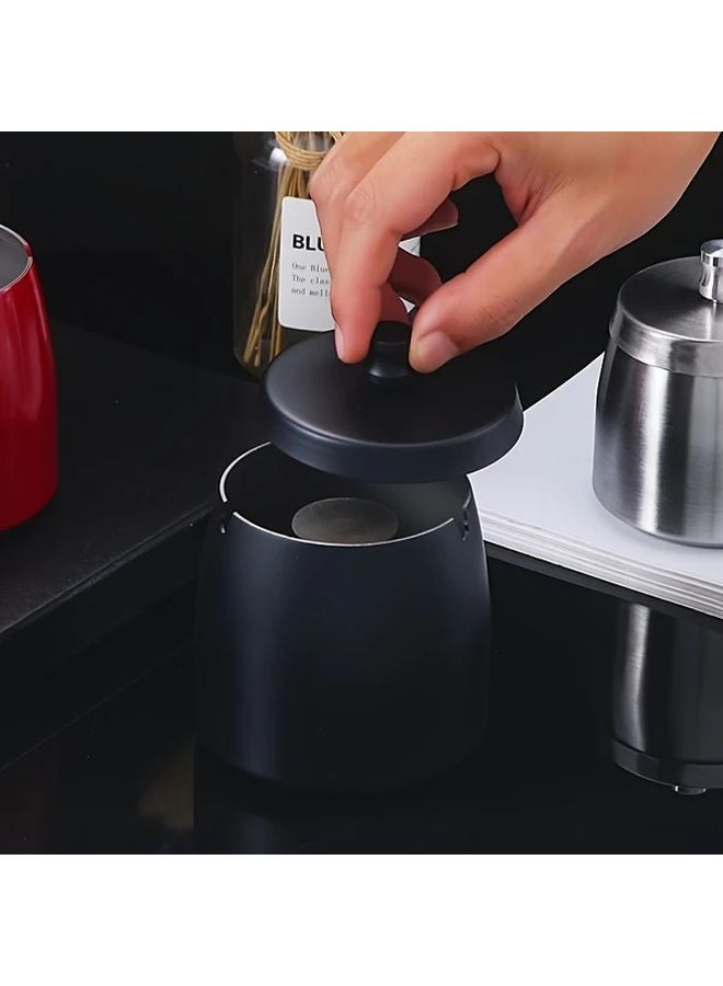 2 PCS Black Smokeless Stainless Steel Ashtray with Lid for Home Office Outdoor Use - Image 3