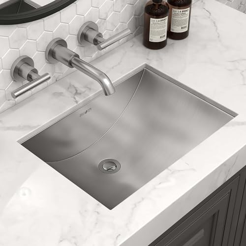Ruvati 16 x 11 inch 16 Gauge Stainless Steel Bathroom Sink - Rectangular Bathroom Sink with Brushed Finish hides scratches, Easy-to-Clean Undermount Sinks - RVH6107 - Image 2