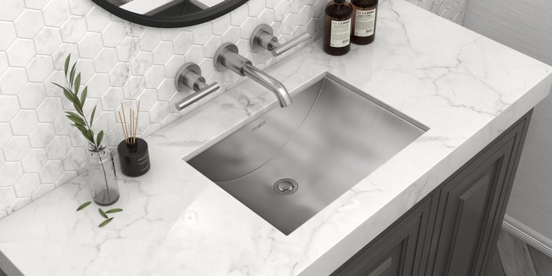 Ruvati 16 x 11 inch 16 Gauge Stainless Steel Bathroom Sink - Rectangular Bathroom Sink with Brushed Finish hides scratches, Easy-to-Clean Undermount Sinks - RVH6107 - Image 5