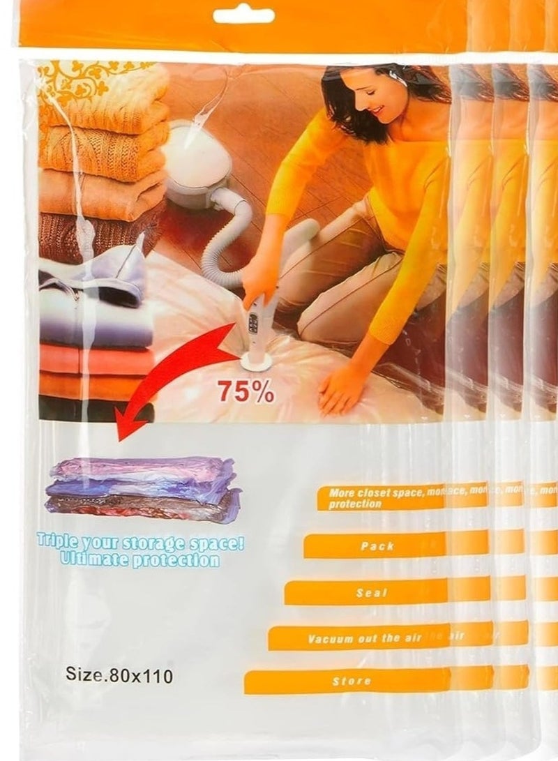 High Quality  Vacuum Storage Bags, 80 x 110cm Space Saving Reusable Storage Bags for Clothes Organizer- - Image 3