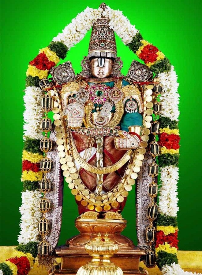 wallpics® Lord venkateswara Swamy Painting Poster Waterproof Vinyl Sticker for Home Decor || (12X18 inches) can1514-1 - Image 1