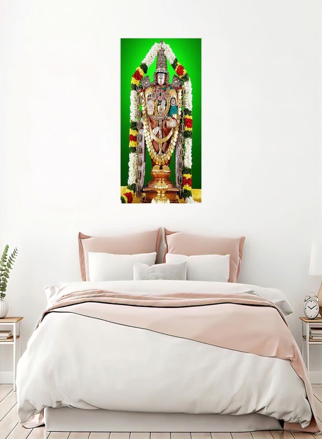 wallpics® Lord venkateswara Swamy Painting Poster Waterproof Vinyl Sticker for Home Decor || (12X18 inches) can1514-1 - Image 4