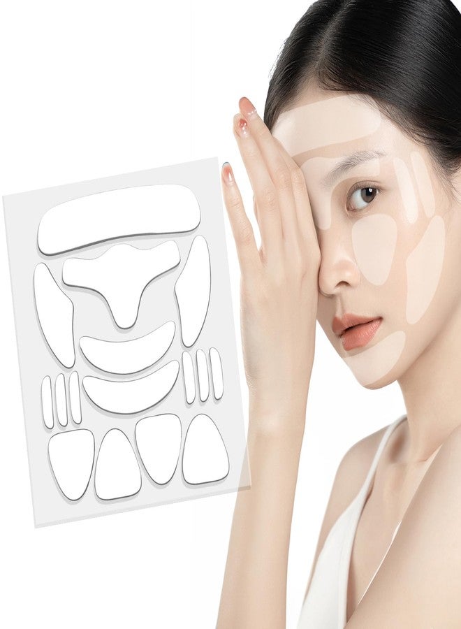EKIND 16 Piece Set Silicone Facial Anti Wrinkle Patches for Forehead Eyes Mouth Chin Reusable Face Lift Pads,Reduce Fine Wrinkles, Smile Line Facial Smoothing - Image 1