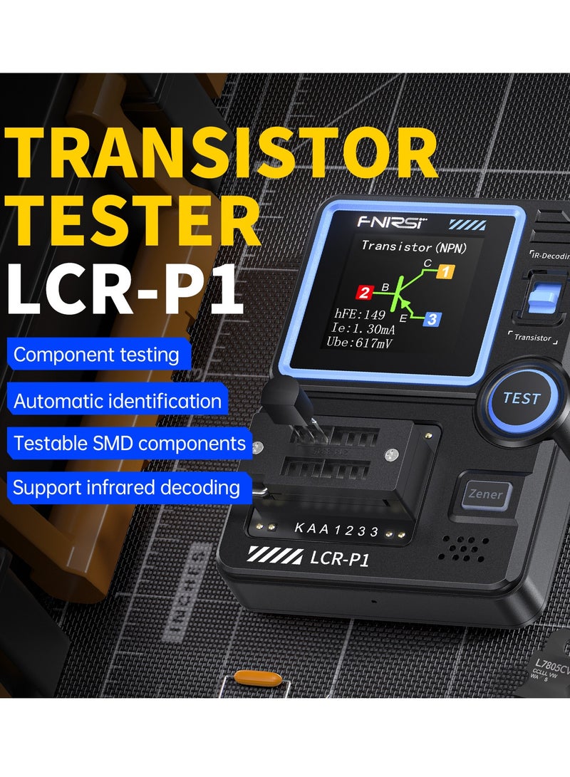 FNIRSI LCR-P1 Transistor Tester, Diode Triode Capacitor Resistance, LCR ESR Meter MOSFET NPN PNP SMD Multifunction Tester - Image 2