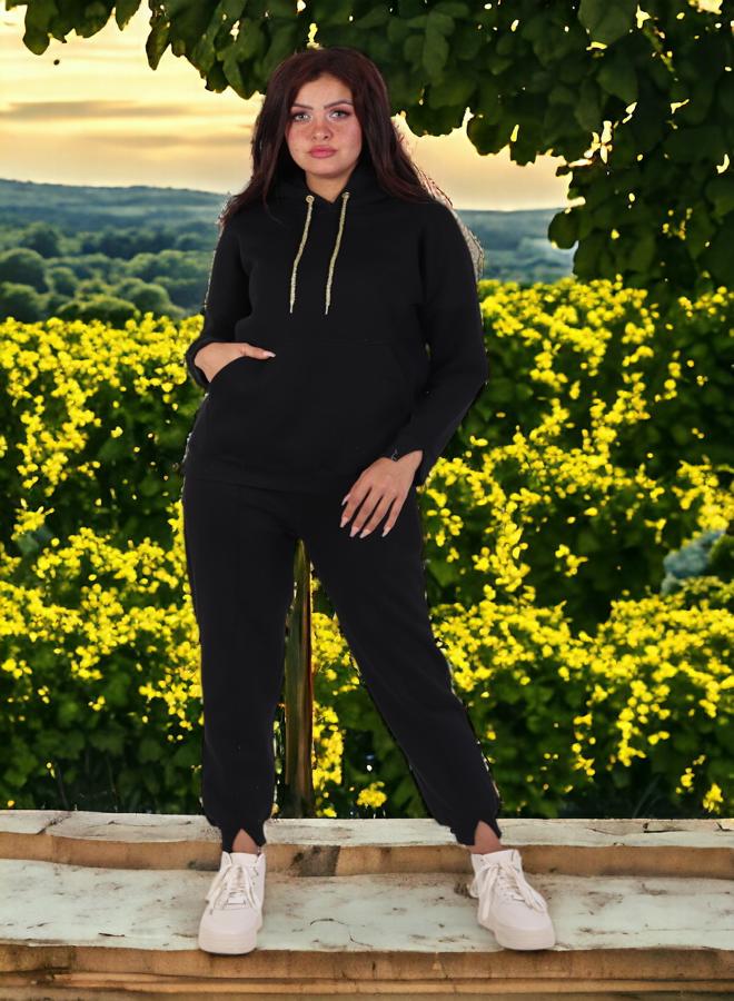 Women's Leggings, Size (L), Made of Melton Sponge Fabric with Inner Lining for Extra Warmth, Latest 2024 Trends, High-Quality Fabrics and Ultra-Soft Texture for a Comfortable and Elegant Experience