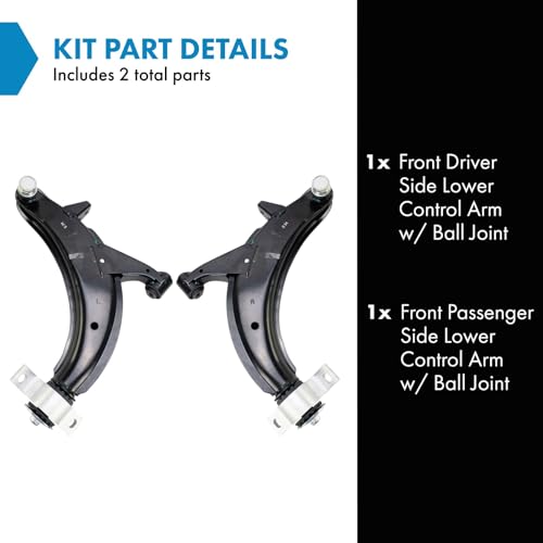 TRQ Front Lower Control Arm with Ball Joint Set Compatible with 2003-2005 Subaru Forester - Image 2