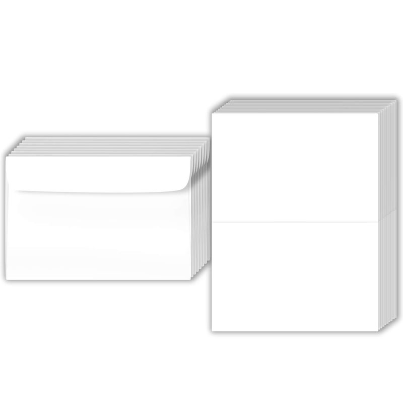 S Superfine Printing Big Blank Scored Folding Cards Set 85 x 11 White Cardstock and 6 x 9 Envelopes Perfect for Business Greetings Invitations Bridal Shower Birthday Weddings Bulk 50 Cards and 50 Envelopes - Image 2