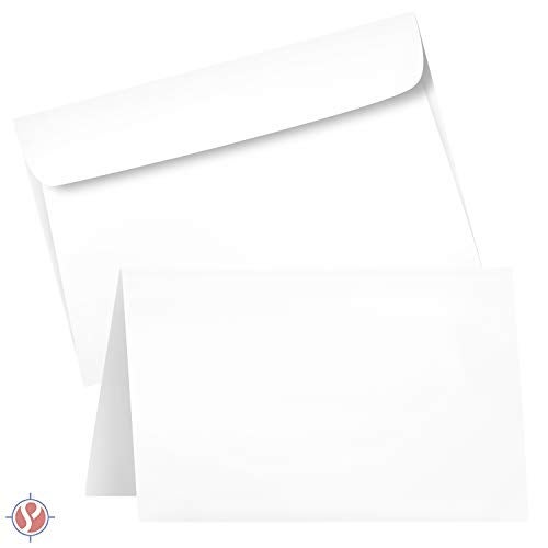 S Superfine Printing Big Blank Scored Folding Cards Set 85 x 11 White Cardstock and 6 x 9 Envelopes Perfect for Business Greetings Invitations Bridal Shower Birthday Weddings Bulk 50 Cards and 50 Envelopes - Image 3