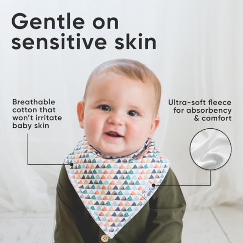Copper Pearl 4 Pack Soft Cotton Baby Bibs for Drooling and Teething, Absorbent Drool Bibs for Baby Girl and Boy, Adjustable to Fit Newborns to Toddlers, Tons of Styles (Bison) - Image 4