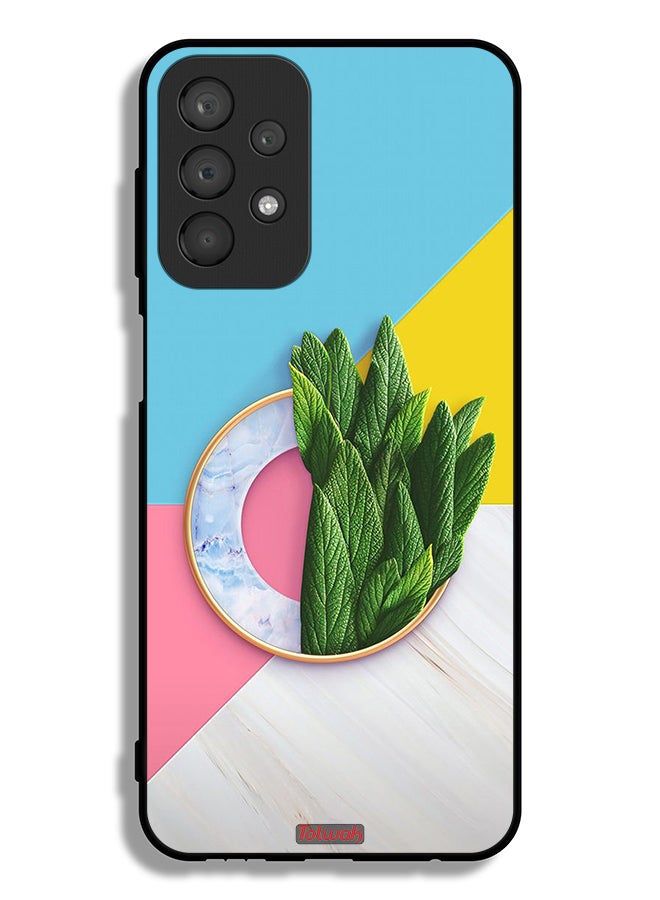 Tolwak Samsung Galaxy A23 4G Protective Case Cover Leaves Abstract Pattern - Image 1
