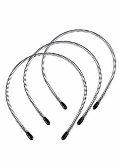 Hair Band,  Elastic Metal Hair Hoop, Thin Slim Narrow Metal Hair Bands, Black Wave Hairband Unisex Girl Men's Headband for Non Slip Outdoor Sports Yoga, Sports Fashion Headwear