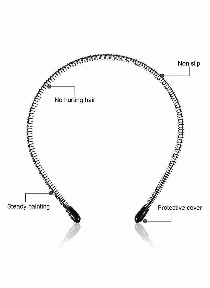 Excefore - Hair Band,  Elastic Metal Hair Hoop, Thin Slim Narrow Metal Hair Bands, Black Wave Hairband Unisex Girl Men's Headband for Non Slip Outdoor Sports Yoga, Sports Fashion Headwear - Image 1