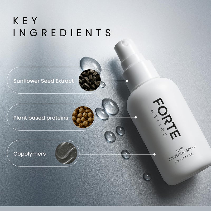 Alex Costa Hair Thickening Spray by Forte Series | Men's Hair Volume Spray | Hair Volumizer with Biotin Peptide Complex | Pre-Styler Hair Thickener, Volumizer, and Spray Texture Pump, (4 oz) - Image 3