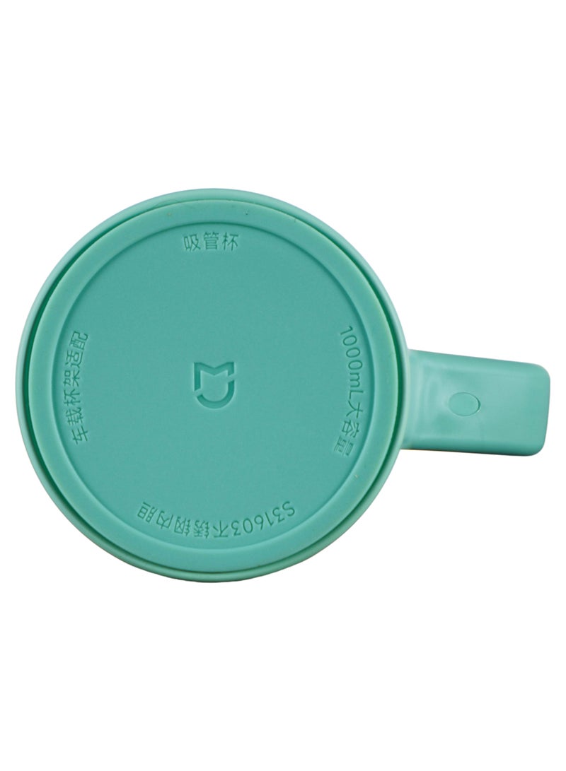 شاومي كوب كوب من القش، كوب ترمس من الفولاذ المقاوم للصدأ 316L مع مقبض سعة 1 لتر سعة كبيرة للسفر بالسيارة الرياضية-وهي - Image 5