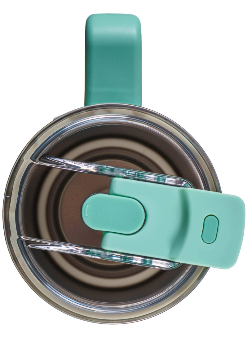 شاومي كوب كوب من القش، كوب ترمس من الفولاذ المقاوم للصدأ 316L مع مقبض سعة 1 لتر سعة كبيرة للسفر بالسيارة الرياضية-وهي - Image 4