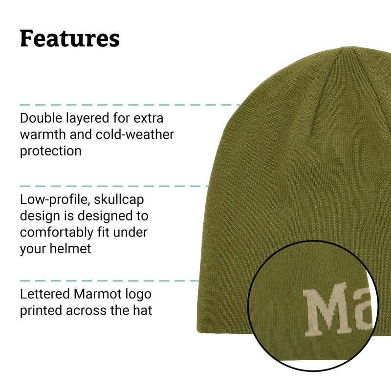 MARMOT Summit Hat - Knit Skullcap Beanie Beanie, Olive Grove/Shale Grey, One Size - Image 5