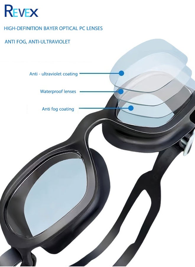 REVEX Professional Swimming Goggles Adult  Sports Swimming Eyewear Optical Lens HD Waterproof Anti Fog Big Frame Pool Glasses  - Image 3