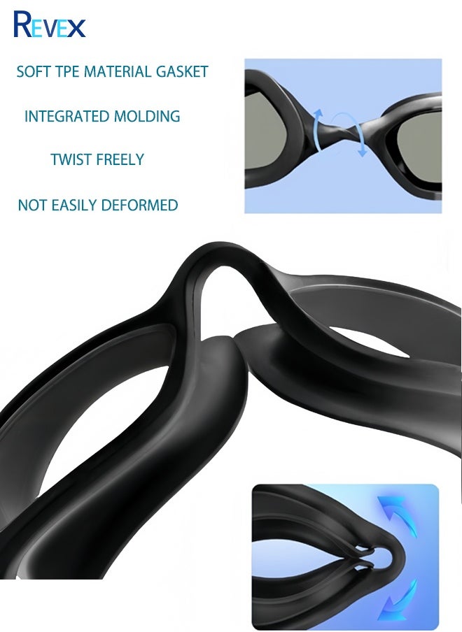 REVEX Professional Swimming Goggles Adult  Sports Swimming Eyewear Optical Lens HD Waterproof Anti Fog Big Frame Pool Glasses  - Image 4