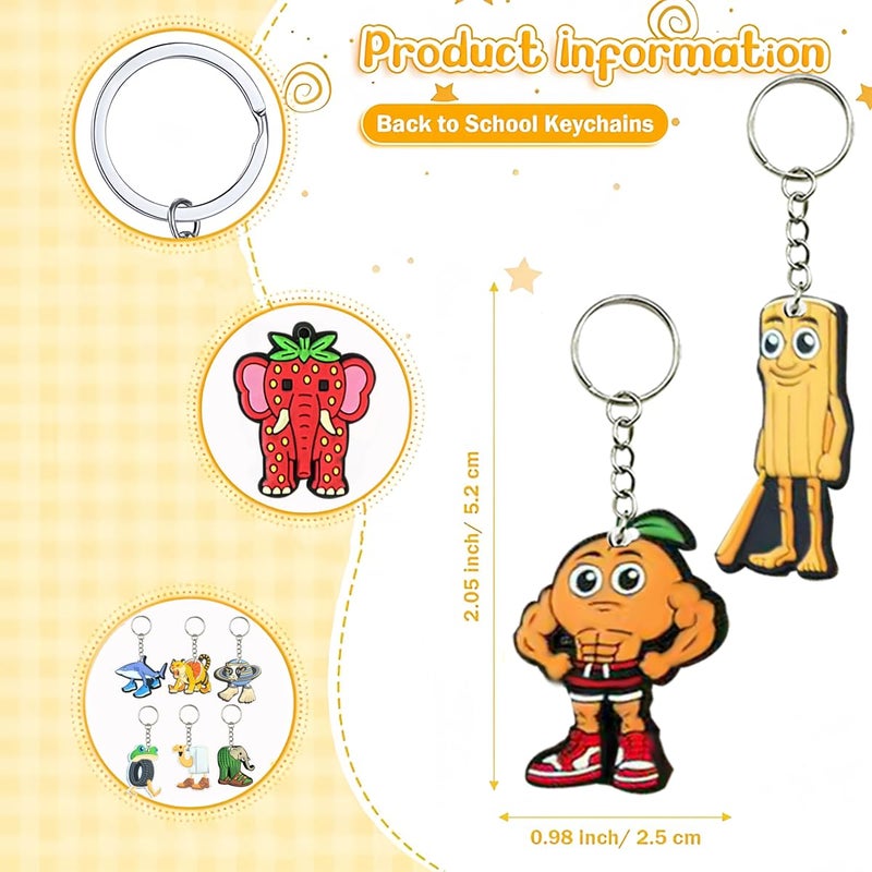 GREAWOD Italian Brainrot Keychains Quirky Cartoon Character Charms with Durable Metal Key Rings, Multicolor Meme-Style Accessories (36) - Image 2
