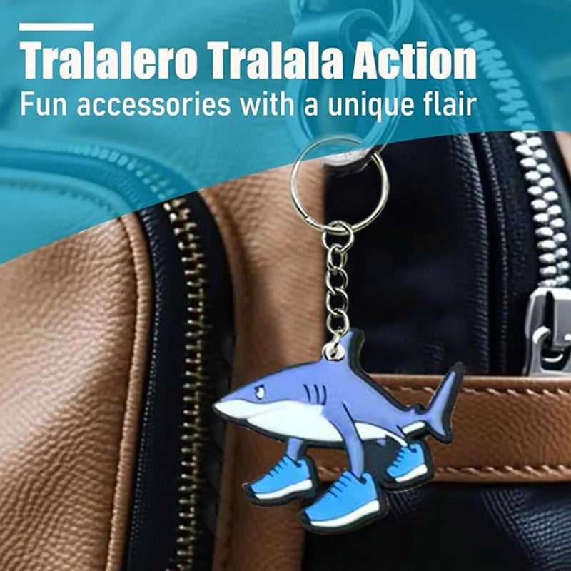 GREAWOD Italian Brainrot Keychains Quirky Cartoon Character Charms with Durable Metal Key Rings, Multicolor Meme-Style Accessories (36) - Image 3