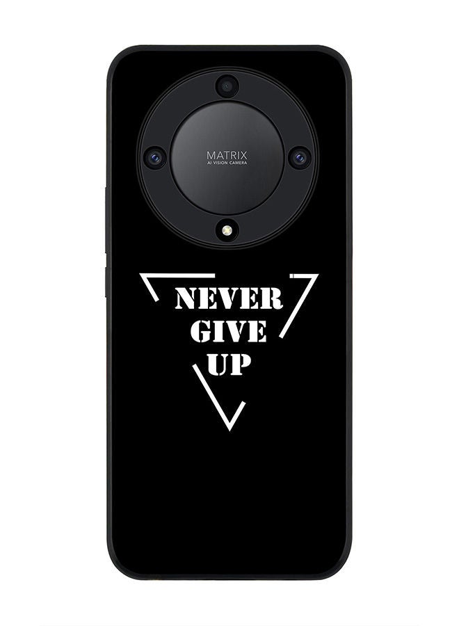 Stylizedd Rugged Black edge case for Honor X9a 5G Slim fit Soft Case Flexible Rubber Edges Anti Drop TPU Gel Thin Cover -  Never give up - Image 1