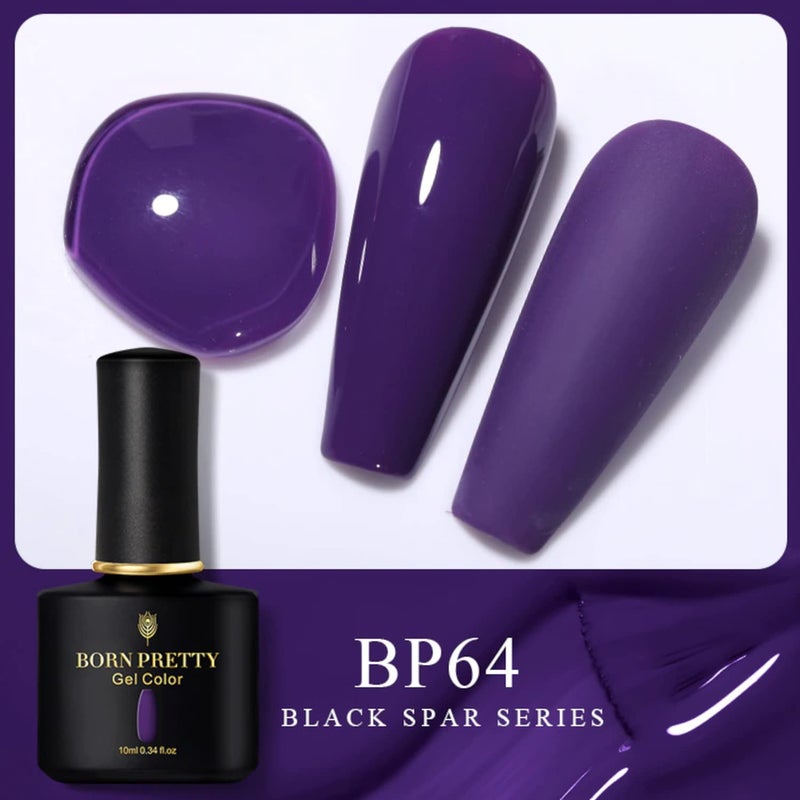 BORN PRETTY Gel Nail Polish Black Spar Series Color from BELLE GAGA UV LED Lamp Required to cure DIY Soak Off UV Gel Nail Varnish 064 - Image 2
