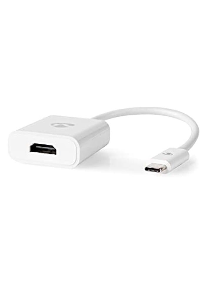 NEDIS USB Adaptor - USB 3.1 - USB Type-C Male - HDMI - 0.20 m - Round - Nickel Plated - PVC - White Imported from Nederlends - Image 2