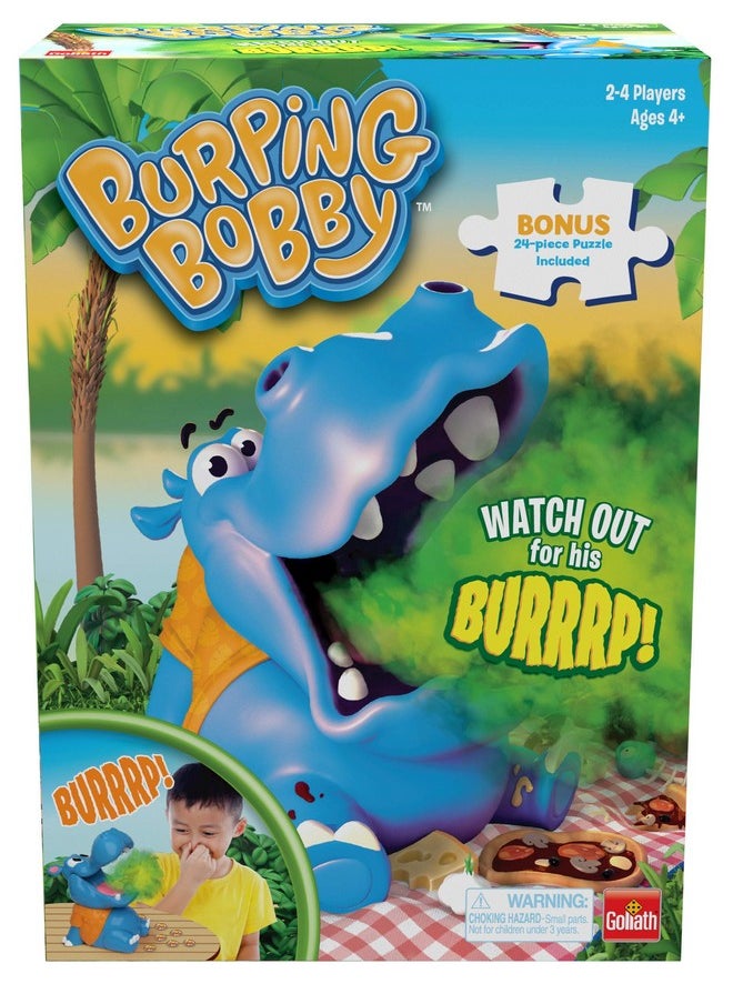 Goliath Bobby - The Feed The Hippo But Watch Out For His Burp! Game - Includes A Fun Colorful 24Pc Puzzle By Goliath  - Image 1