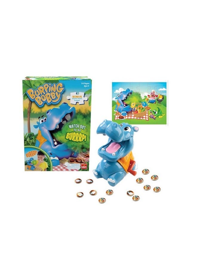 Goliath Bobby - The Feed The Hippo But Watch Out For His Burp! Game - Includes A Fun Colorful 24Pc Puzzle By Goliath  - Image 2