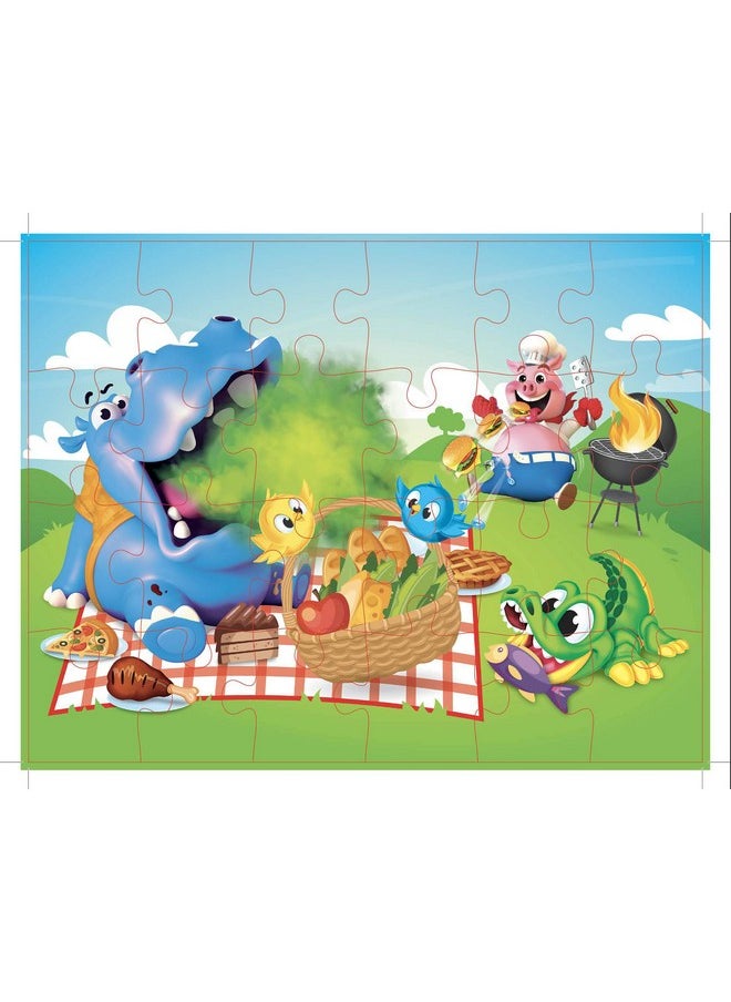 Goliath Bobby - The Feed The Hippo But Watch Out For His Burp! Game - Includes A Fun Colorful 24Pc Puzzle By Goliath  - Image 4