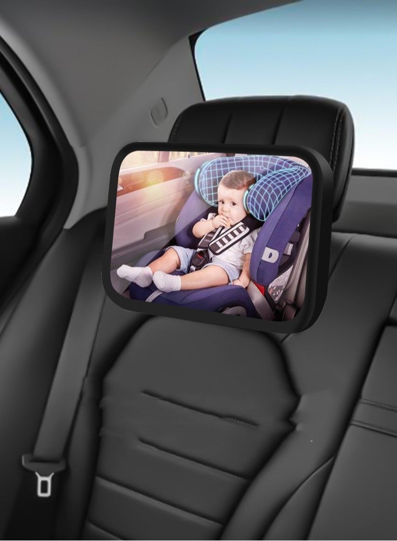 VIUAUAX Car Rearview Mirror 360° Rotating Car Backseat Baby Observation Mirror Car Baby Rearview MirrorExtra Large Safest Rear View Mirror for Babies, Toddlers, and Pets | Wide View, Adjustable, Acrylic Mirror  360° Rotation for Backseat - Image 3