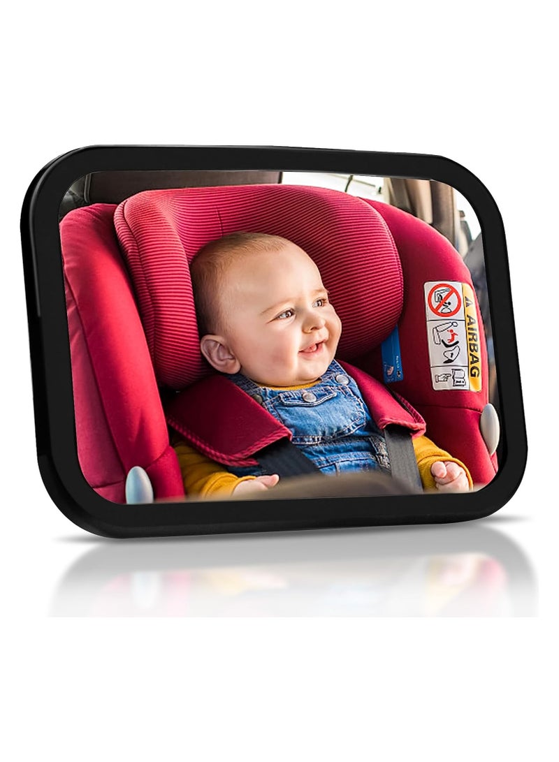 VIUAUAX Car Rearview Mirror 360° Rotating Car Backseat Baby Observation Mirror Car Baby Rearview MirrorExtra Large Safest Rear View Mirror for Babies, Toddlers, and Pets | Wide View, Adjustable, Acrylic Mirror  360° Rotation for Backseat - Image 1