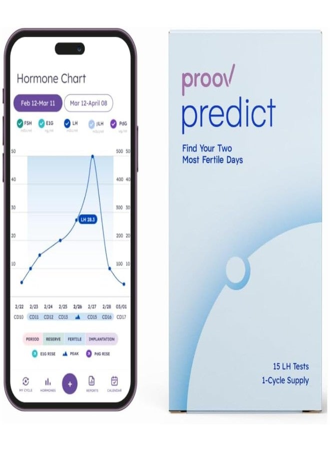 Proov Predict l Ovulation Test Strips to Predict Peak Fertility l 30 LH Tests | OPK Test Strips for Women | At Home Hormone Testing - Image 1