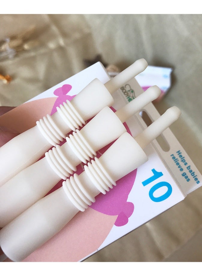 DOOKOO 10 Pcs Baby Colic and Gas Relief, Constipation Relief for Newborn, Infant Gas and Colic Reliever Rod Tool, Baby Gas Passer, Instant Natural Solution, BPA Free,White - Image 3