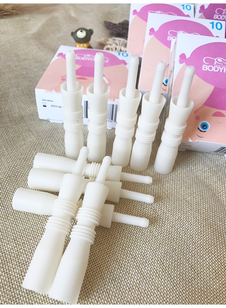 DOOKOO 10 Pcs Baby Colic and Gas Relief, Constipation Relief for Newborn, Infant Gas and Colic Reliever Rod Tool, Baby Gas Passer, Instant Natural Solution, BPA Free,White - Image 5