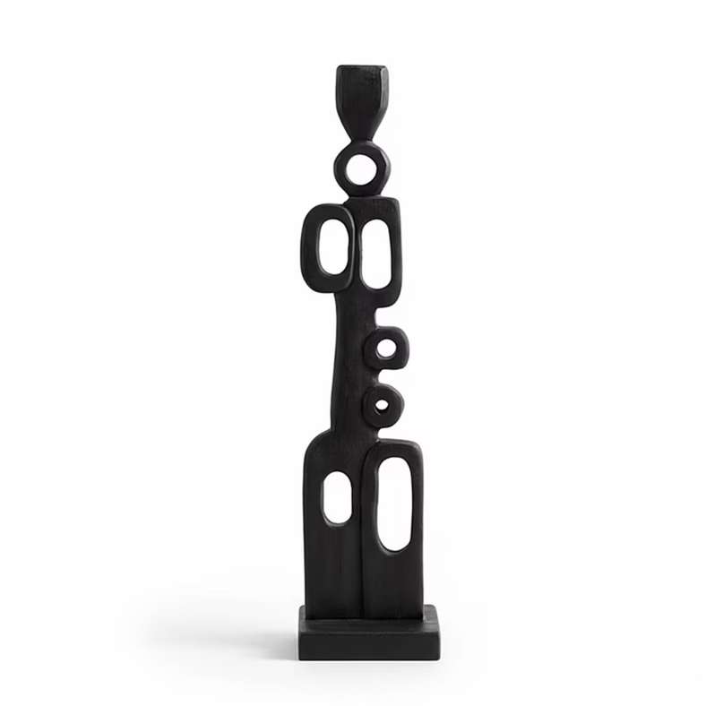 Pan Home Fio Teakwood Abstract Decor Accent 10x10x41cm - Black - 112ATO9901263 - Image 4