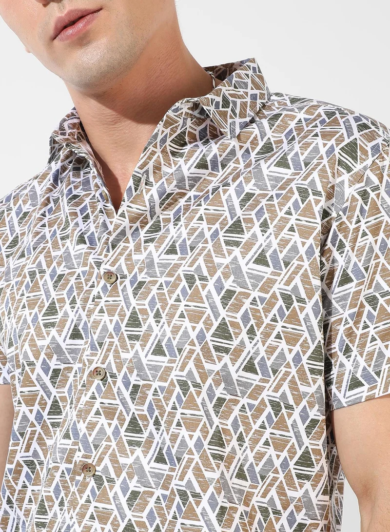 Campus Sutra Men's Multicolour Printed Regular Fit Casual Shirt