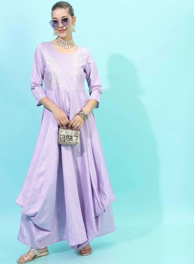Vishudh Lavender Printed Dress