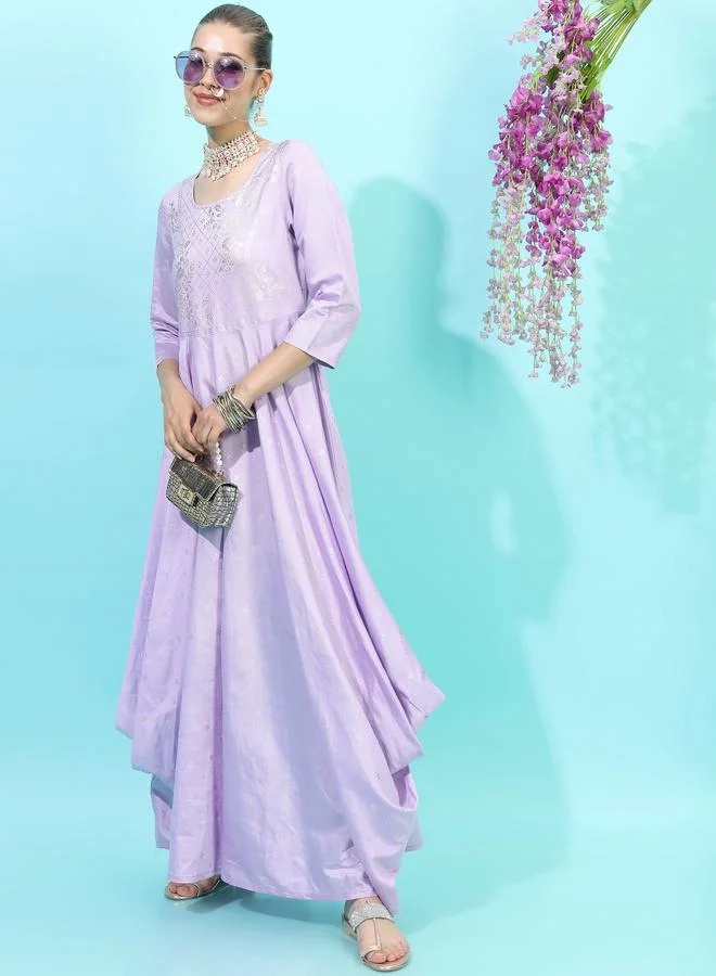 Vishudh Lavender Printed Dress